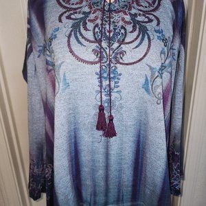 Live and Let Live Blue and Purple Shirt 2X